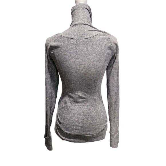 LULULEMON GRAY 1/4 ZIP STRETCHY ZIP POCKETS SWEATSHIRT PULLOVER SIZE 4 - Picture 5 of 11